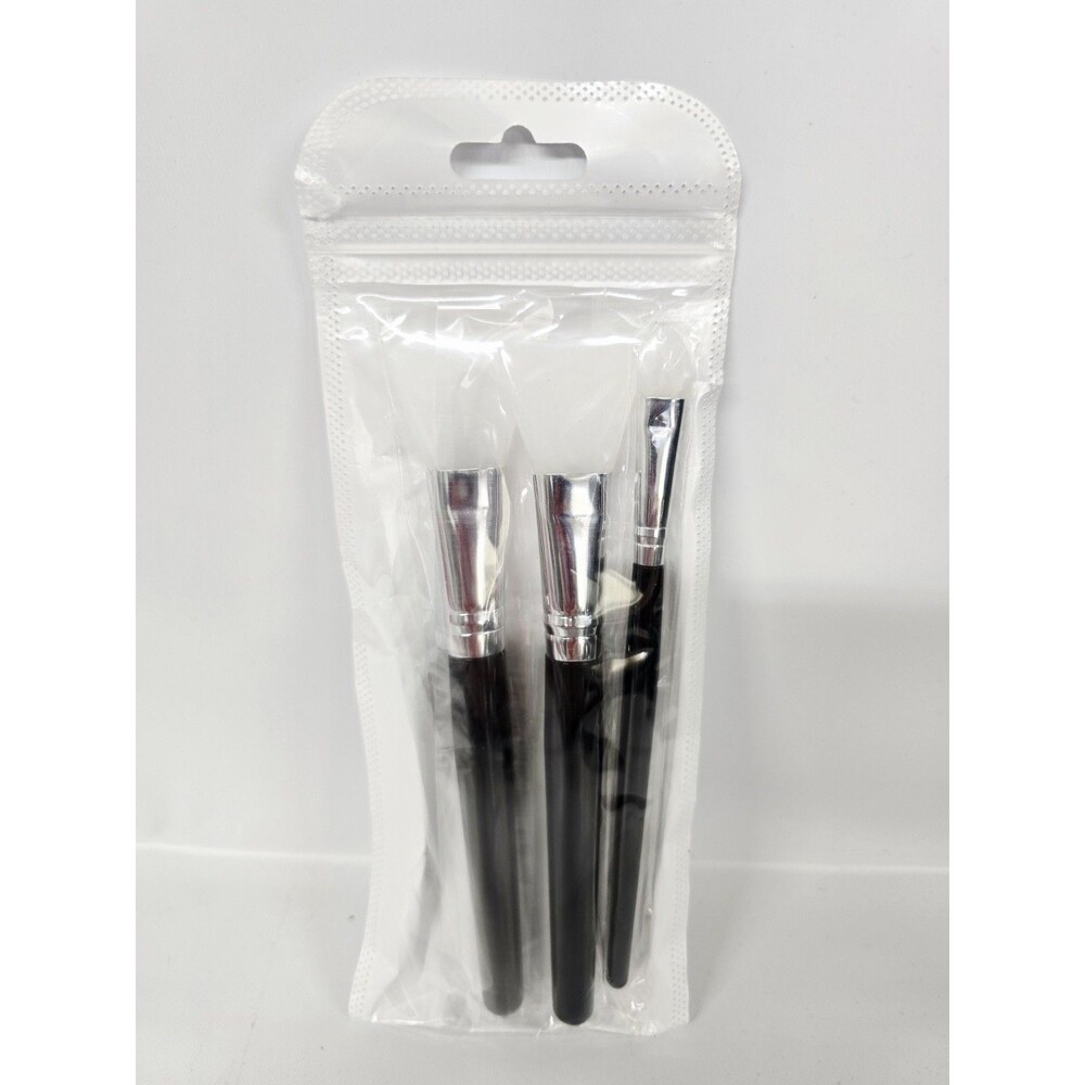 Jelly Brush 3 Pieces Silicone Face Mask Brushes Black Lormay